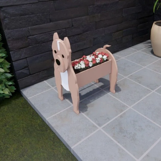 Dog Planter - Pitbull Planter