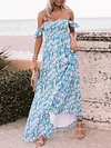 Floral Print Off-The-Shoulder Loose Casual Maxi Dress