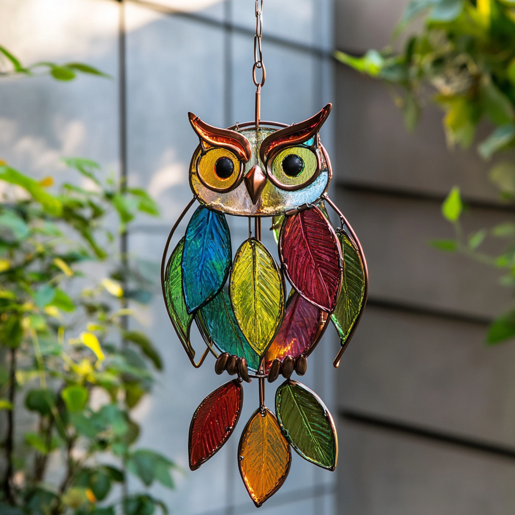 Stained Owl Hangings