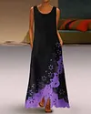 Women's A-Line Dress Maxi long Dress - Sleeveless Floral Hole Summer U Neck Plus Size Hot Casual vacation dresses  White Purple Blushing Pink Gold Light Blue S M L XL XXL 3XL 4XL 5XL