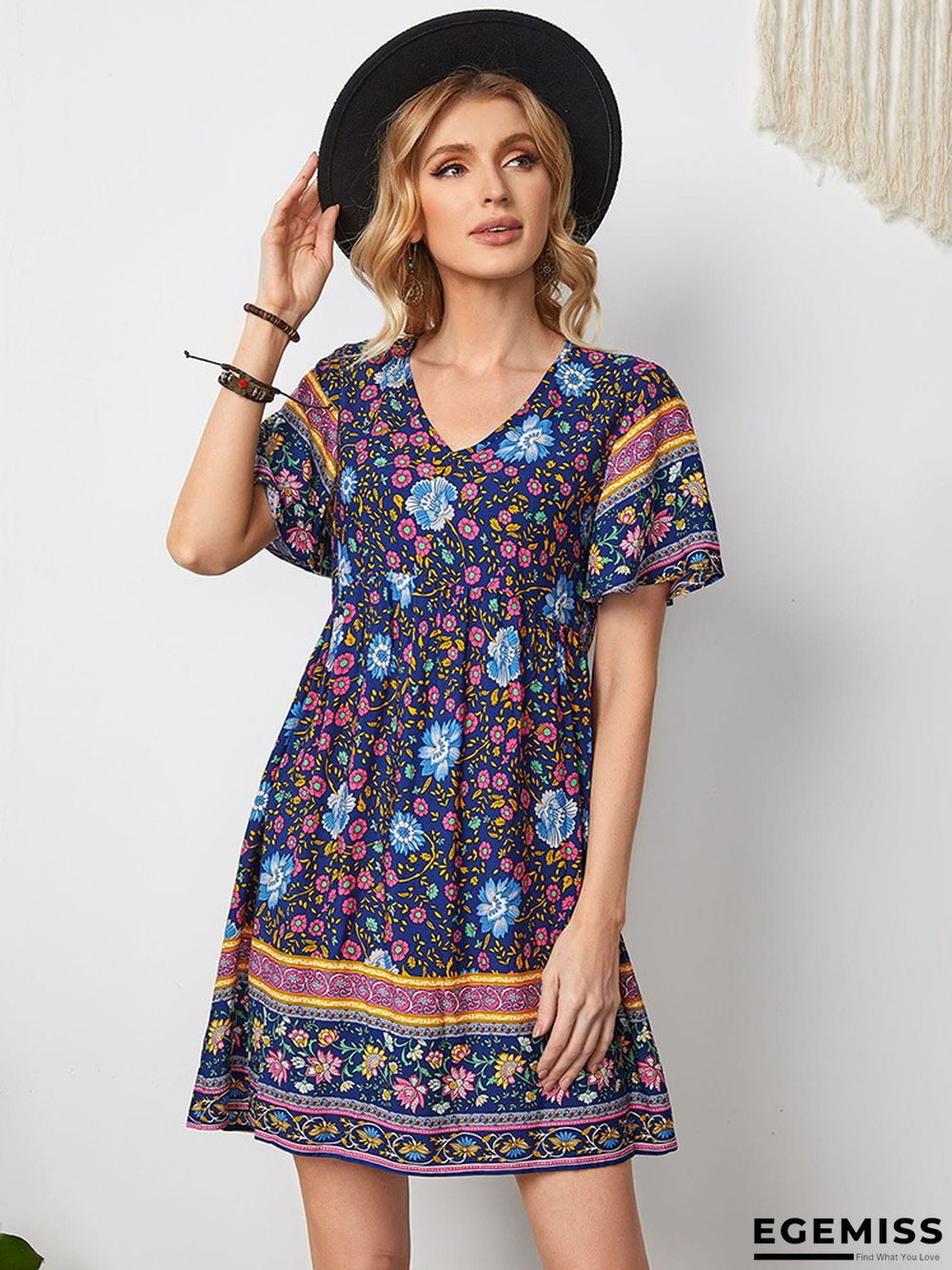 Casual Women's Printed Loose Chiffon Dress | EGEMISS