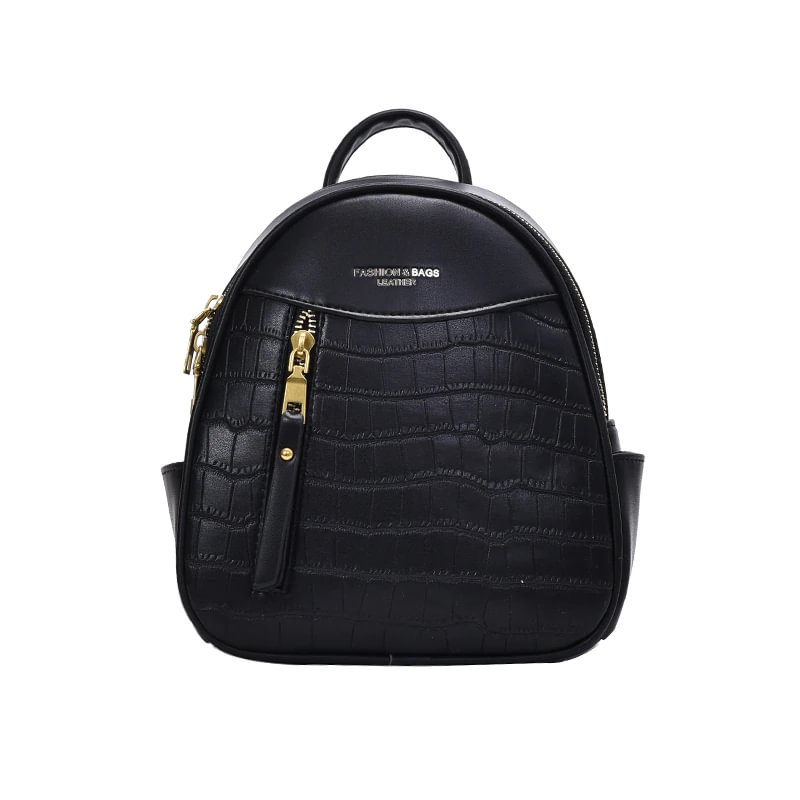 Pongl Small Stone Pattern Women PU Leather Backpacks Fashion School Bag BackPack for Teenage Girls Travel Backpack Female Shoulder Bag