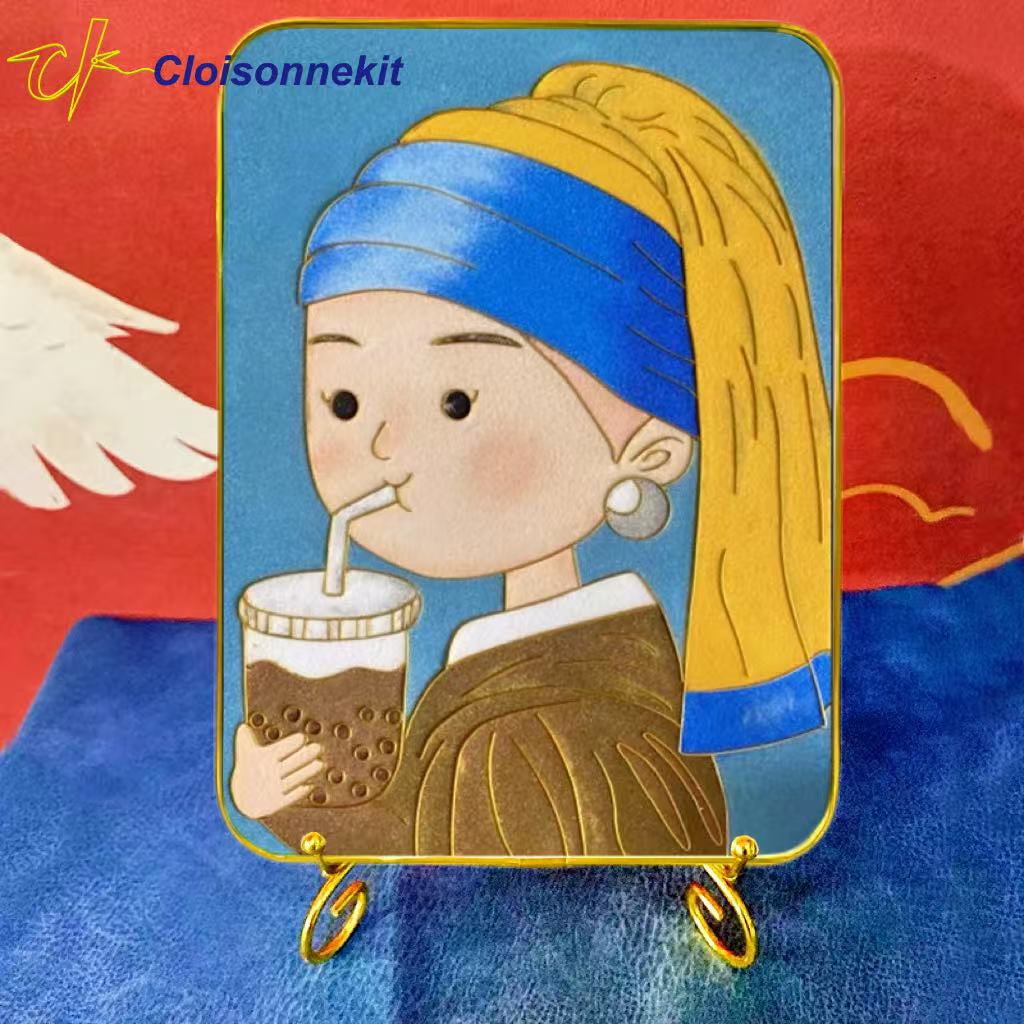 Girl with a pearl earring-Cloisonne Art Kits For Beginners - Cloisonnekit