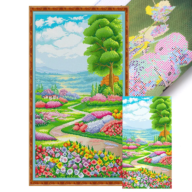 Spring Brand  Secret Garden - Printed Cross Stitch 11CT 50*90CM