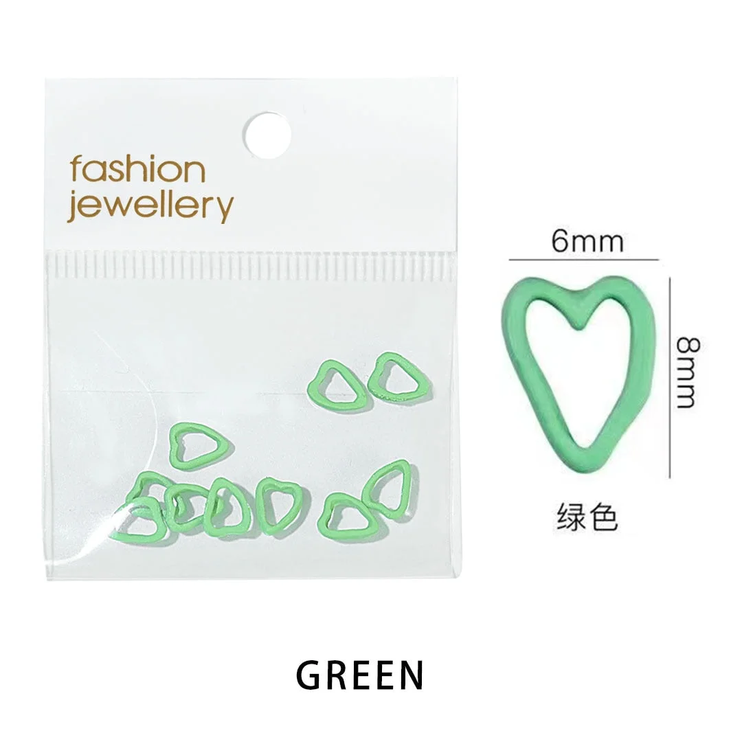 Beautizon Colorful Hearts Cute Love Nail Jewelry High Quality Nail Jewelry Manicure Accessories DIY Nail Art Decorations