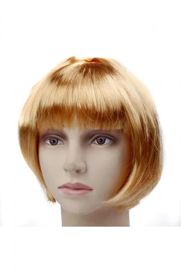 Straight Bobo Wigs For Halloween Party Costume Ball Cosplay Gold-elleschic