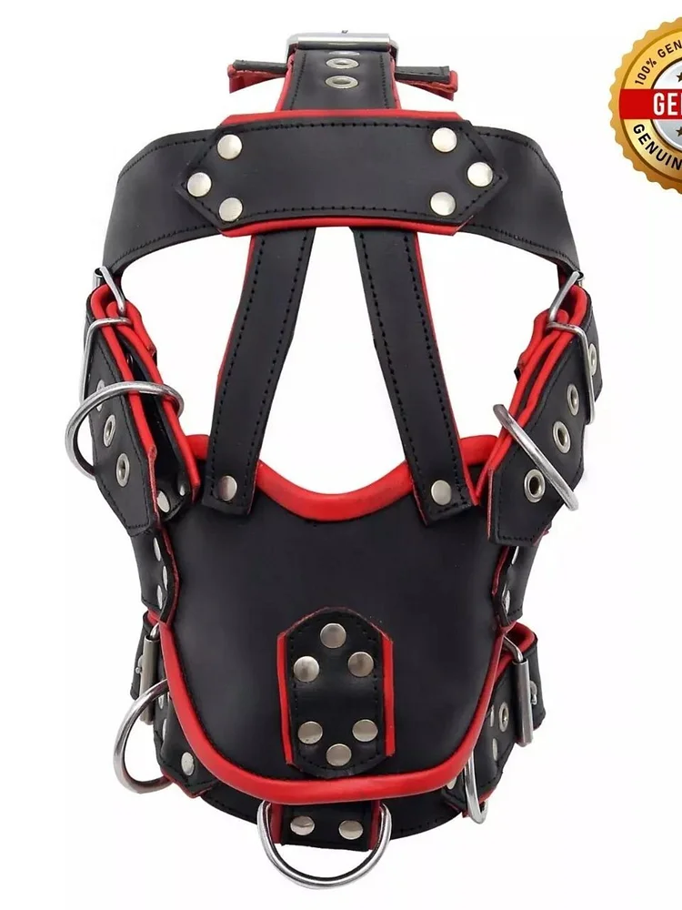 pornhint Pornhint Genuine Leather Face Muzzle Bondage Head Harness Strap Adult Head Hood Mask bdsm furnisher