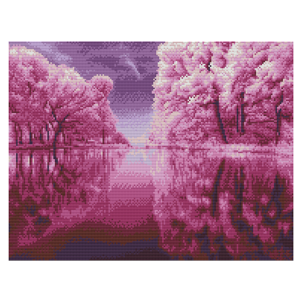 

Forest Reflection - 11CT Stamped Cross Stitch - 50*40CM, 501 Original