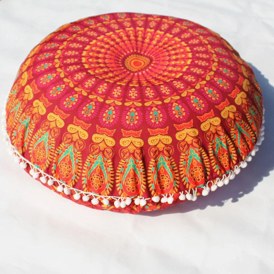 Ethnic Round Digital Printing Cushion Cover Without Pillow Inner