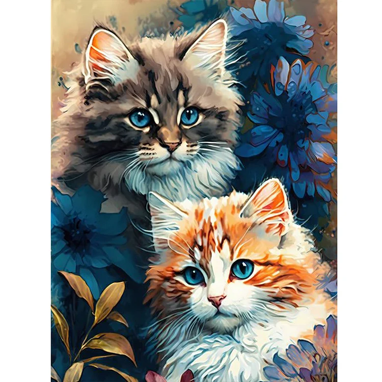 Cats And Nature 30*40CM (Canvas) Full Round Drill Diamond Painting gbfke