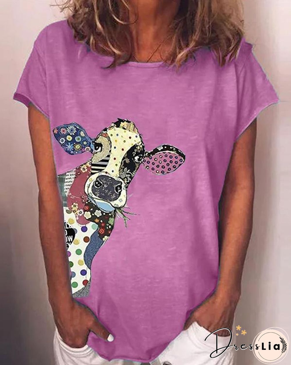 Plus Size Animal Crew Neck Vintage Shirts