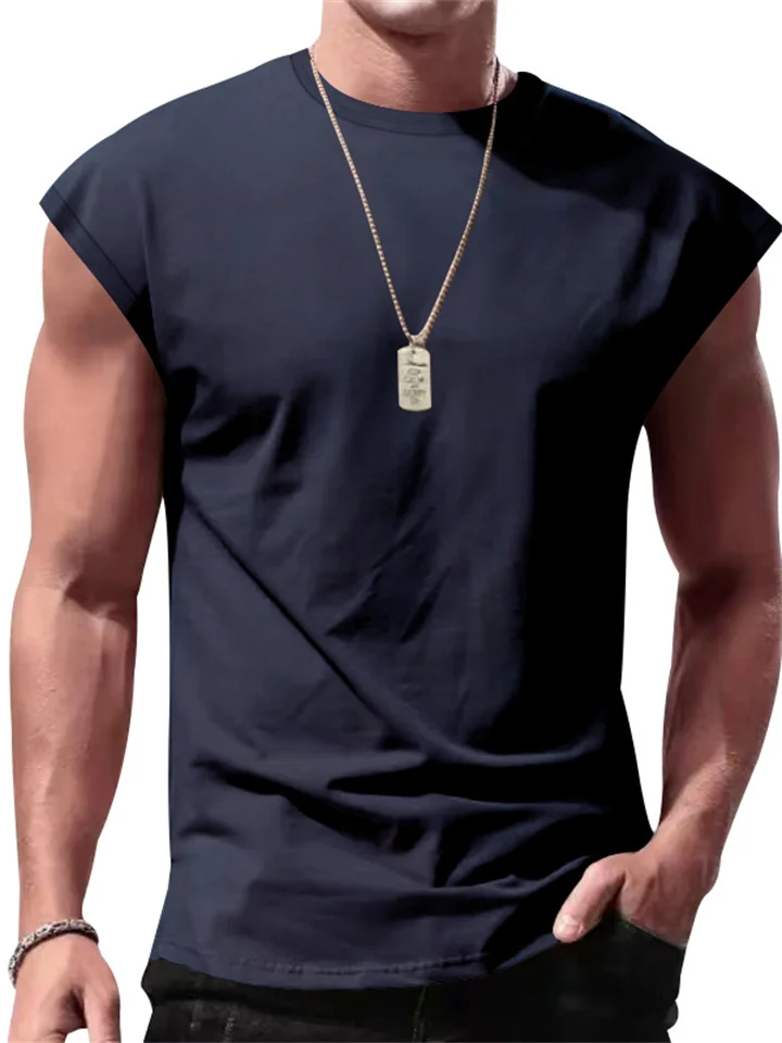 Men's New Summer Sleeveless Undershirt Men's Casual Solid-color Thin Section T-shirt Undershirt