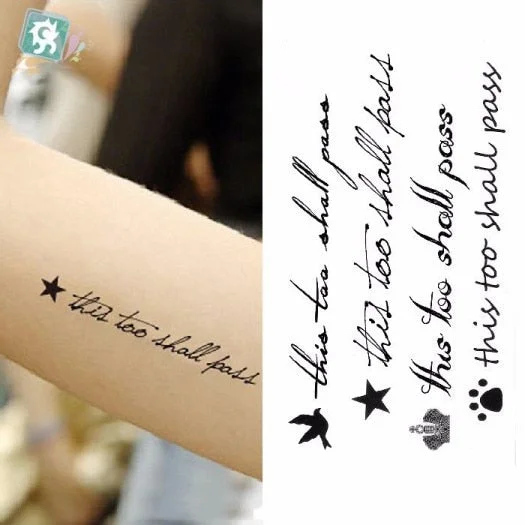 24 Waterproof Temporary Tattoo sticker on ear finger music note bird stars line streak henna tatto flash tatoo fake for women
