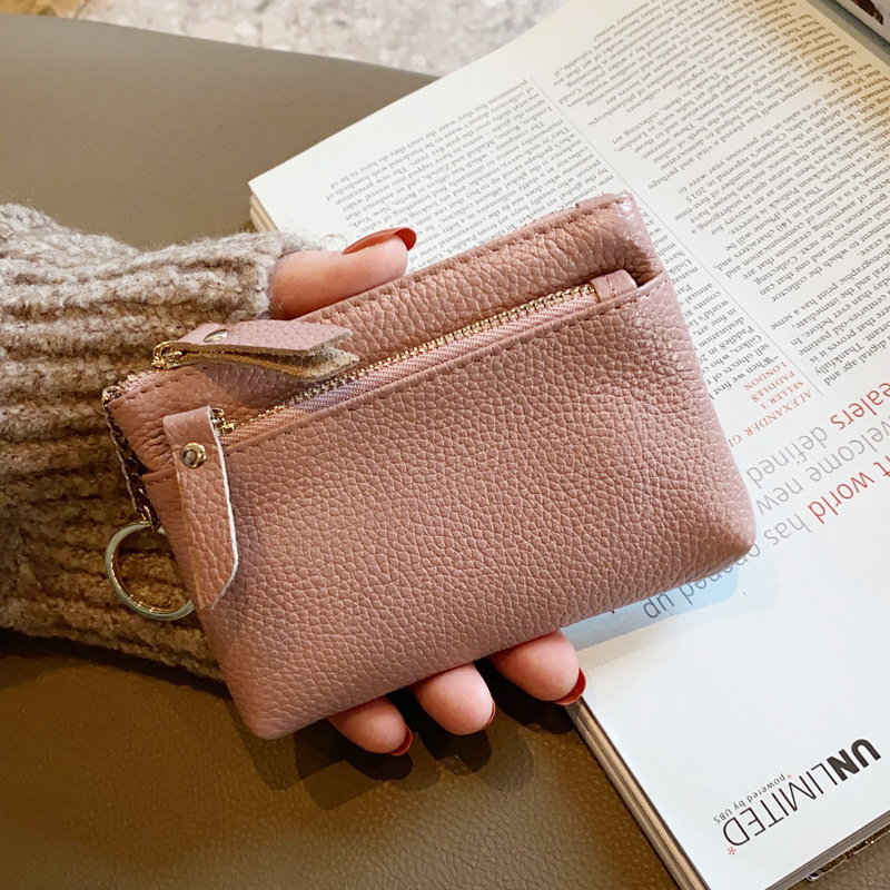 Drawato Fashion Lychee Pattern Pu Leather Coin Purse Mini Change Purses Women'S Wallets Card Holder Zipper Pouch Key Pocket Case Back to School