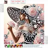 Diamond Painting-DIY Crystal Rhinestone Rose Girl