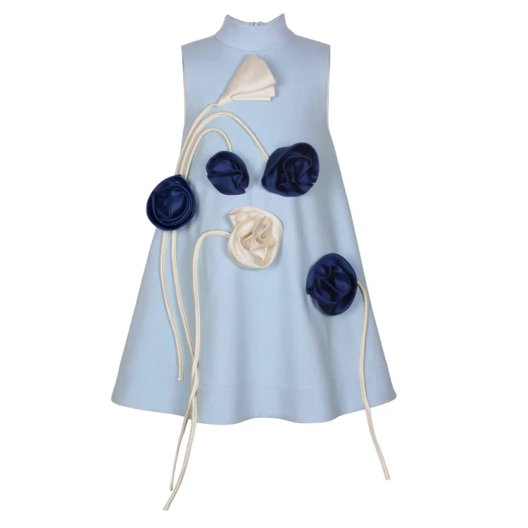 Kid 3D Flowers Sleeveless Dress(Shipped on Sep 10th)