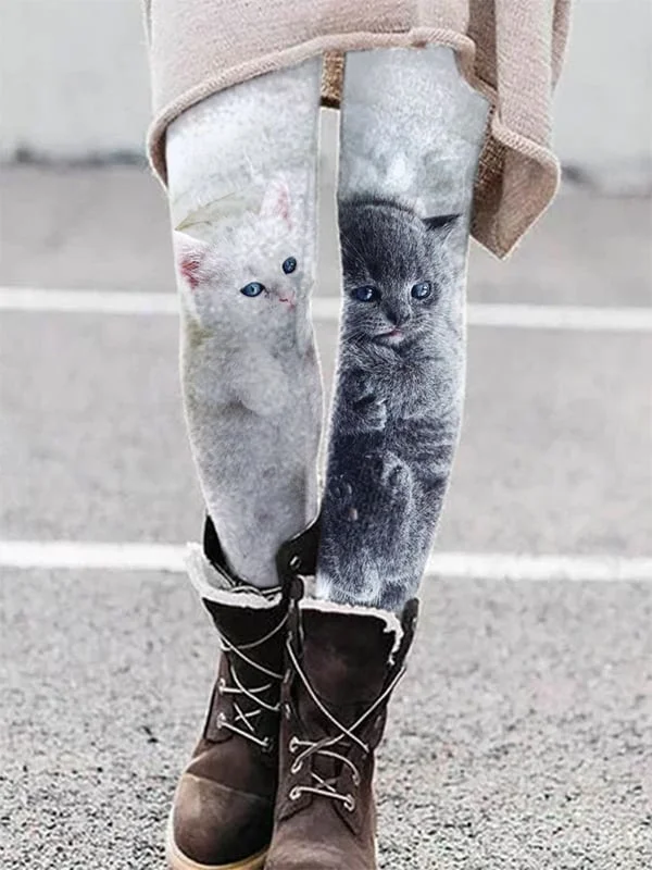 Trendy Cat Print Leggings