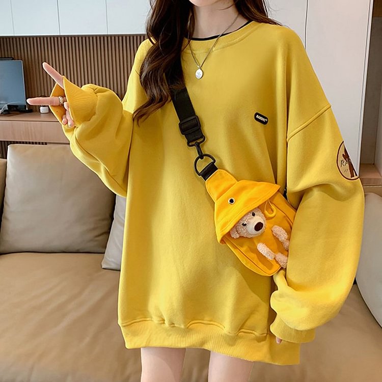 Shift Long Sleeve Printed Cartoon Sweatshirt QueenFunky