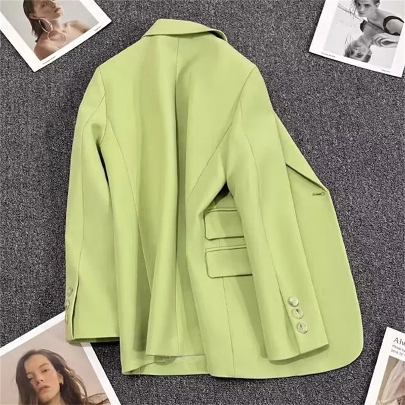 Woherb Woherb Spring And Autumn New Pink Suit Jacket Female A Button Casual Temperament Small Spring Suit Tide-Outfit Ideas