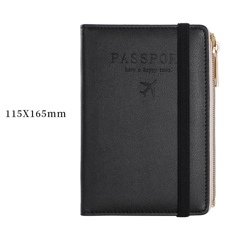 Unisex Letter Airplane Pu Leather Zipper Hidden Buckle Wallets