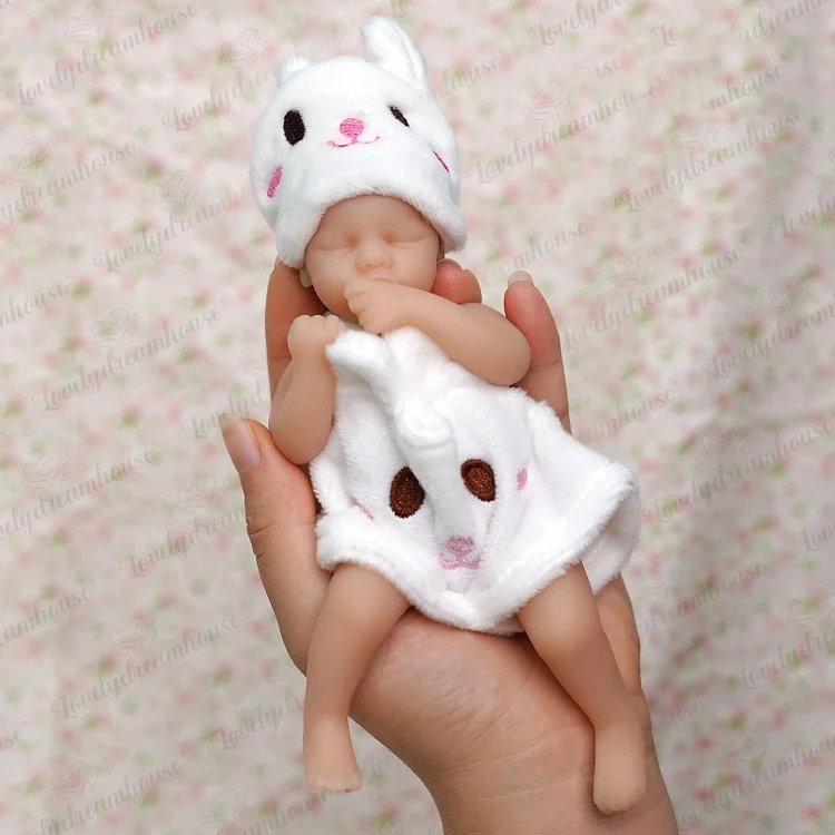  [Palm Dolls] 6'' Haylee Realistic Truly Newborn Full Silicone Soft Baby Miniature Doll Girl - Reborndollsshop®-Reborndollsshop®