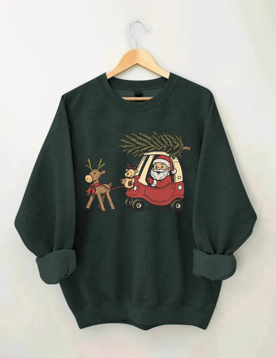 Funny Santa Car Sweatshirt