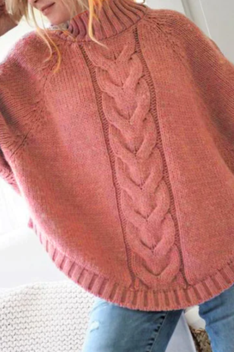 Turtleneck Loose Knitted Jumper Winter Streetwear Sweater(3 Colors)