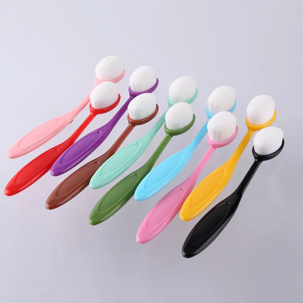 10pcs Colorful Ink Brush Smooth Blending Tools Painting Flat Brushes Kits