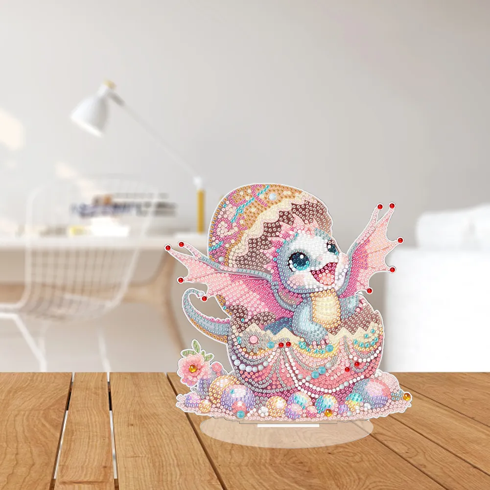 Single-Side Desktop Diamond Art Kits for Adults Beginner (Jewelry Baby Dragon)