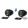 12-24V Car Charger Socket with Switch & Voltmeter Waterproof Cigarette Outlet Replacement Motorcycle USB Charger Suitable for Boat Golf Cart RV Motorcycle Truck