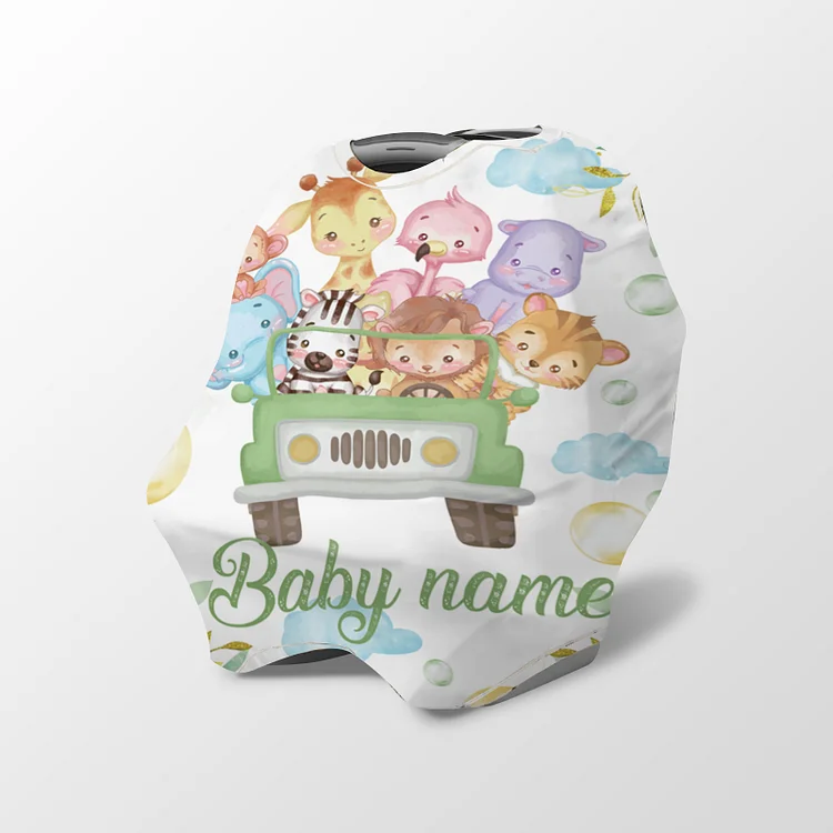 Personalized Truck Zoo Baby Car Seat Canopy| Canopyl221