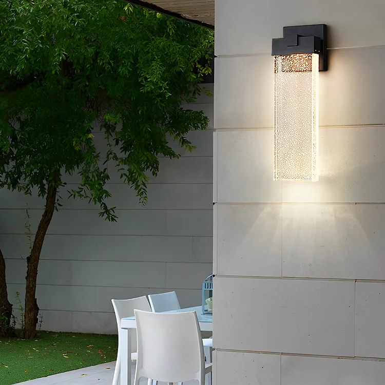 Rectangular Bubble Crystal Waterproof LED Modern Outdoor Wall Lamp - Appledas