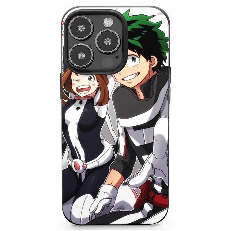 Izuku Midoriya Ochaco Uraraka Anime My Hero Academia Phone Case Mobile Phone Shell IPhone 13 and iPhone14 Pro Max and IPhone 15 Plus Case - Heather Prints Shirts