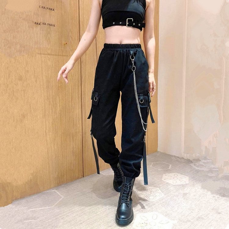 Chained Cargo Pants With Pockets