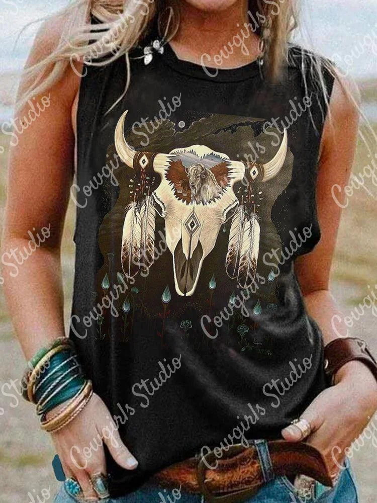 Western Aztec Cow Element Vest