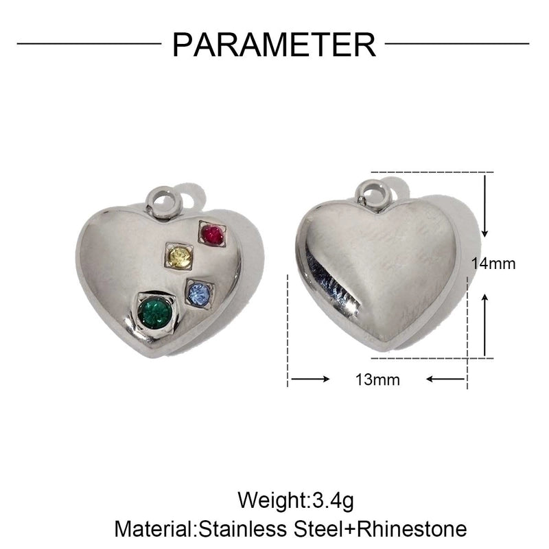 3 PCS/Package 13 * 12mm 13 * 14mm 16 * 18 Mm 201 Stainless Steel 18K Gold Plated Clouds Round Heart Shape Polished Pendant