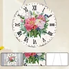 2D DIY Acrylic Pink Flower Diamond Painting Wall Clock Pendant w/ Clock Function