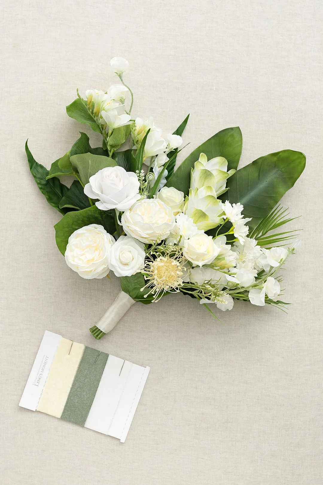Large Free-Form Bridal Bouquet in Tropical White