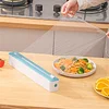 Cling Film Dispenser and Cutter Practical Food Film Cutting Box with Slide Cutter Roll Organizer Holder for Organization and Storage for Aluminum Foil & Cling Film 