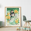 【Limited Stock Sale】Peony Girl-14CT Stamped Cross Stitch Egyptian Cotton 49*59cm/19.29*23.23in tapestrymarket