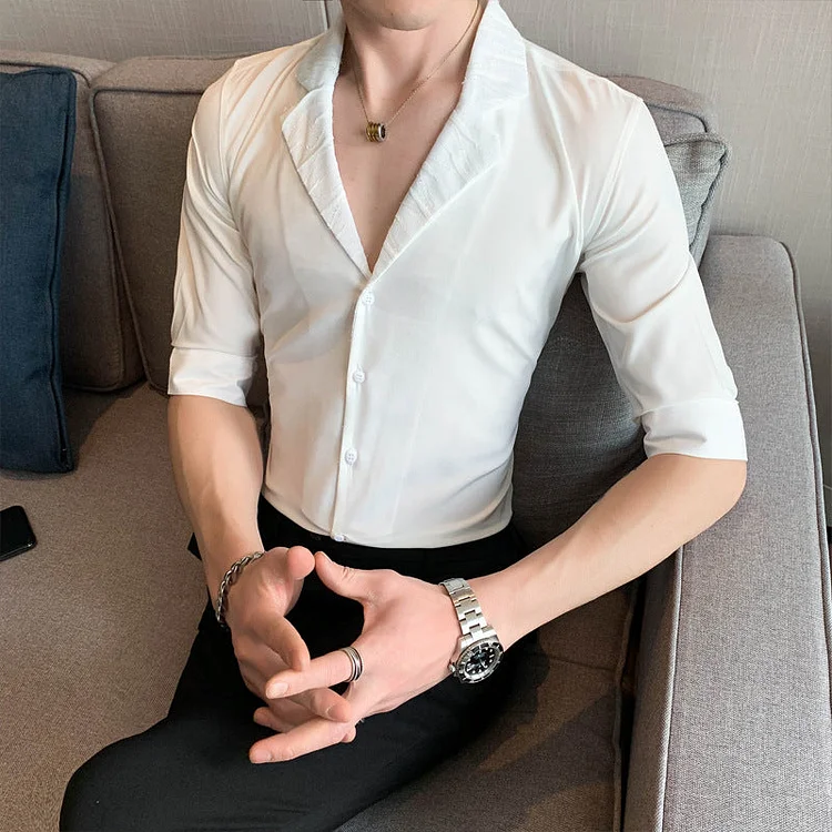 Men Shirts Slim Fit Half Sleeve Shirt