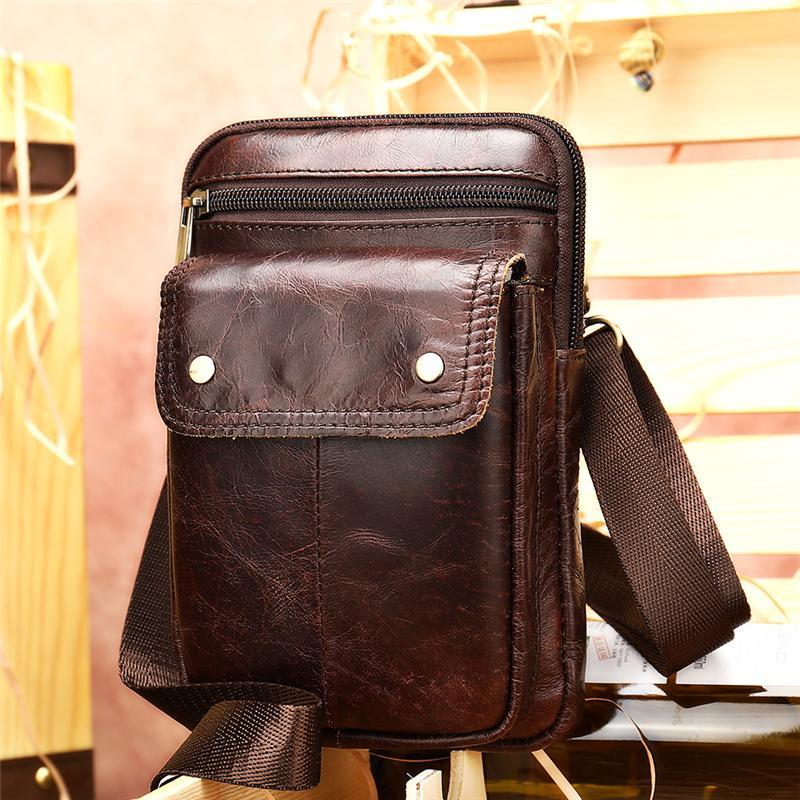 Vintage Multipurpose Leather Fanny Bags With Positions