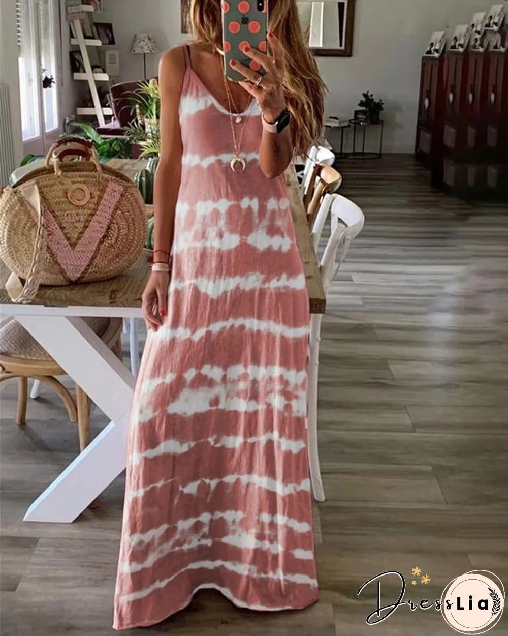 Sleeveless Ink Beach Holiday Daily Fashion Maxi Dresses