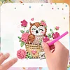 (US Local)6Pcs Acrylic  Owls Diamond Painting Fridge Magnet for Fridge Whiteboard