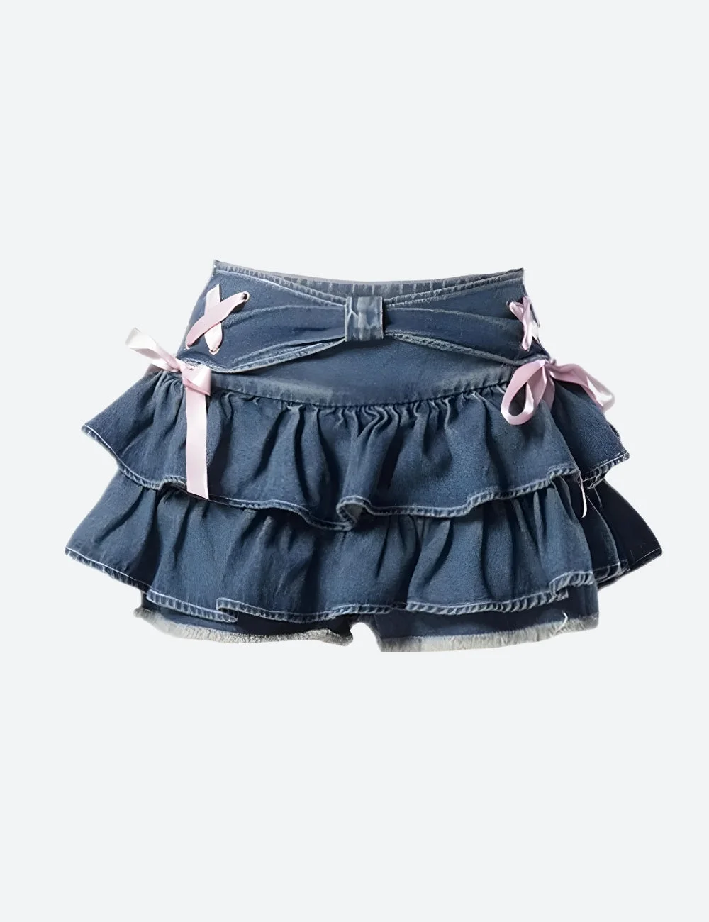 Brownm Low Rise Denim Mini Skort