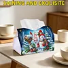 Joy To The World DIY PULeather Diamond Painting Tissue Box for Adults Beginners Large Size Diamond Art Paper Storage Holder for Living Room Bathroom Table Decor
