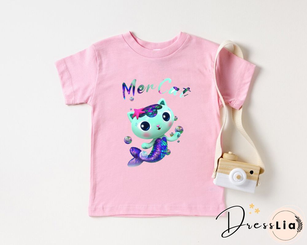 Kawaii Girls T Shirts Gabbys Doll House Cartoon Print Childrens Tshirt Summer Tee Girls Clothes White Camisole Tops