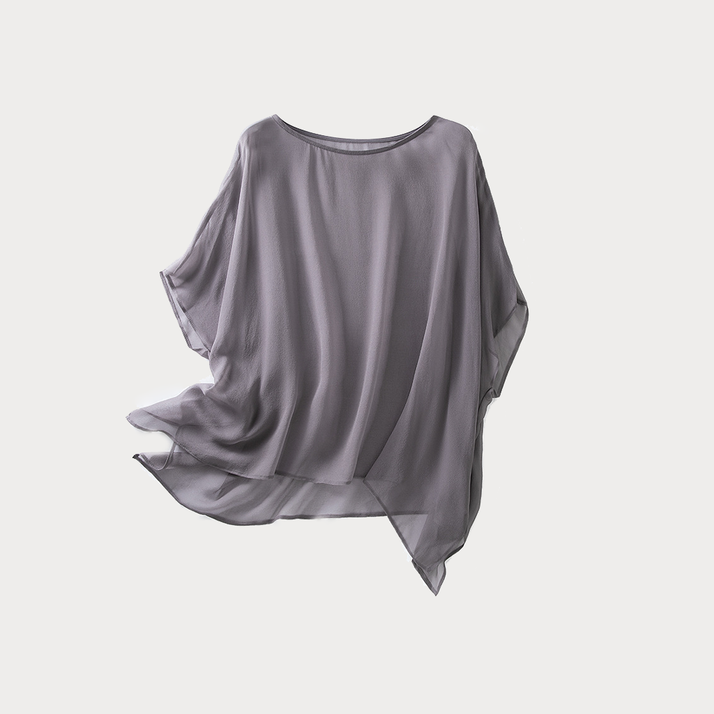 Women's Silk Tunic Lightweight Chiffon Silk Blouse REAL SILK LIFE