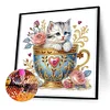 Coupe chaton-partiel spécial diamant peinture-30 * 30cm
