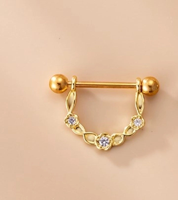 1 Piece Nipple Rings & Studs Fashion Heart Shape Wings 316L Stainless Steel  Copper Plating Zircon